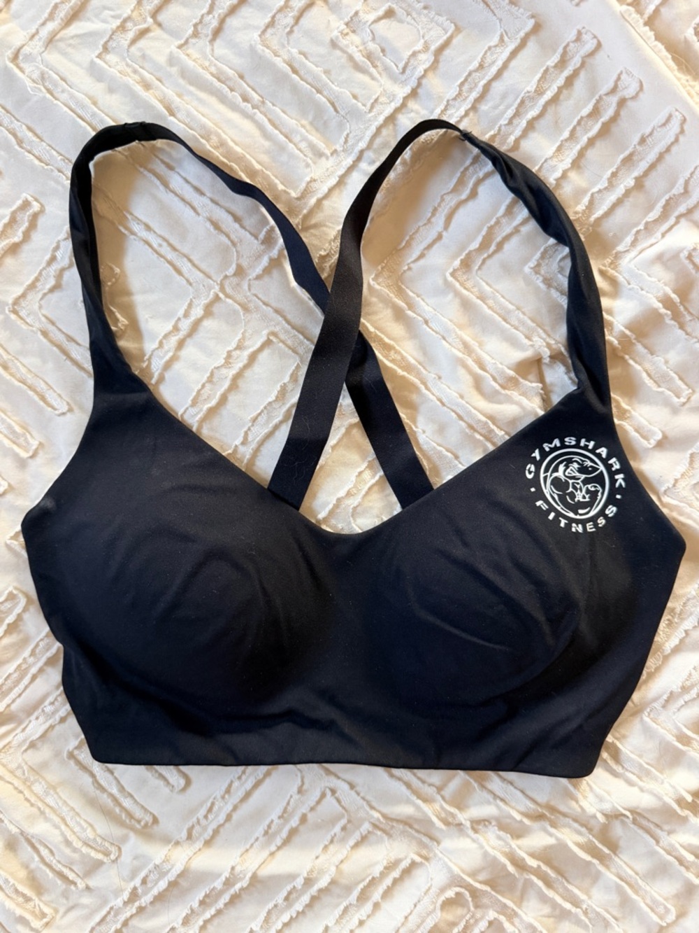 Gymshark Black Padded Cross-Strap Sports Bra